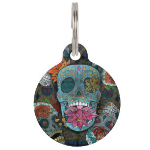 Dia De Los Muertos Pet ID Tag