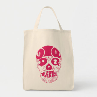 Dia De Los Muertos Pink Skull Tote Bag