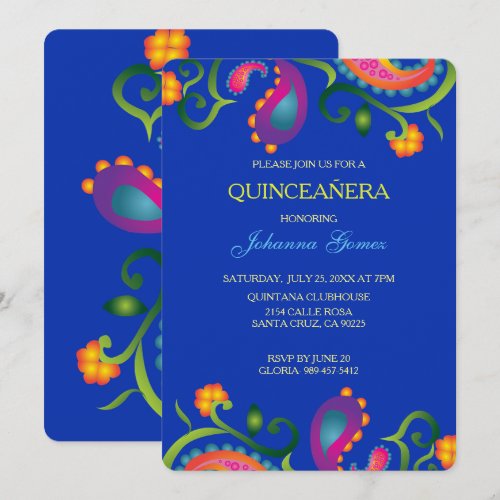 DIA DE LOS MUERTOS QUINCEAÑERA INVITATION