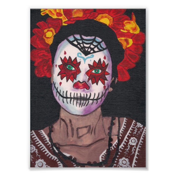 Dia De Los Muertos Red Lady Art Photo