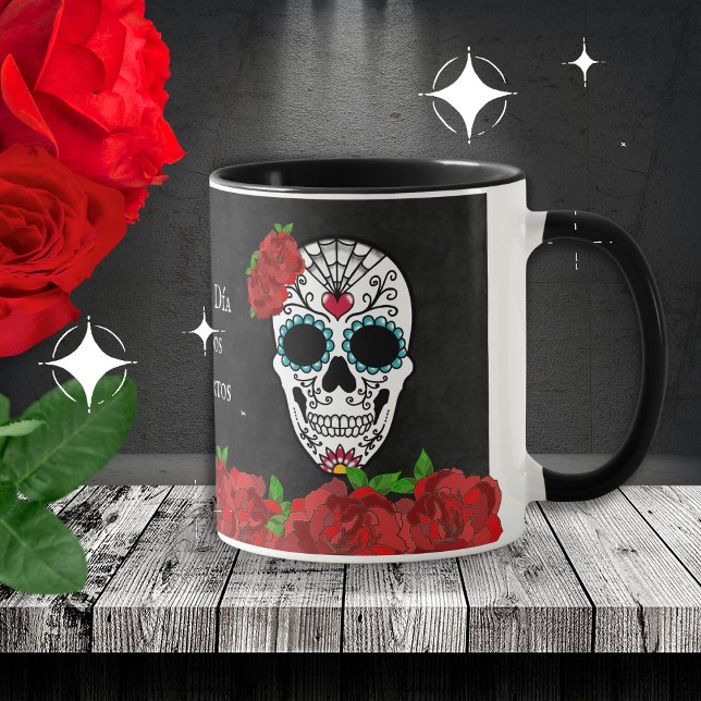 Dia De Los Muertos Red Turquoise Sugar Skull Mug (Creator Uploaded)