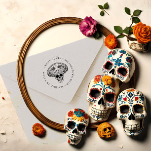 Día de Los Muertos Return Address Stamp