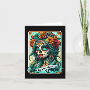 Dia De Los Muertos Rose Flower Woman Day Of The De Card