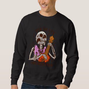 Dia De Los Muertos Skeleton Colourful Bow Music Gu Sweatshirt