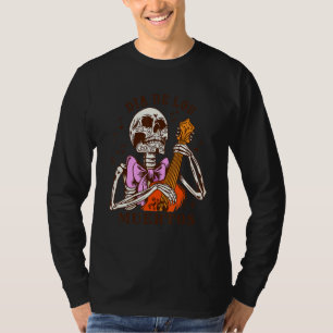 Dia De Los Muertos Skeleton Colourful Bow Music Gu T-Shirt