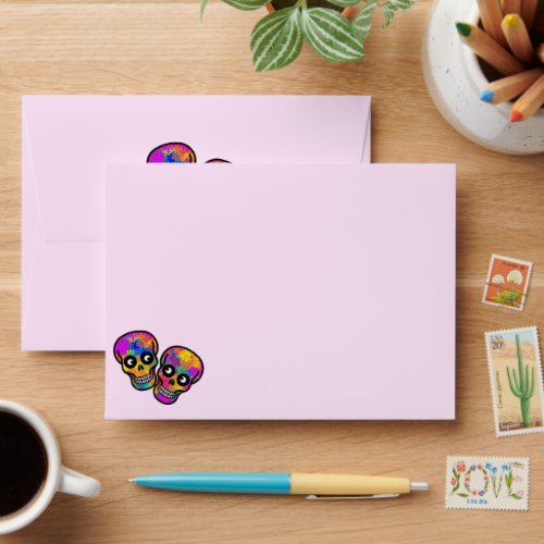 Dia De Los Muertos Skeleton Couple Envelope