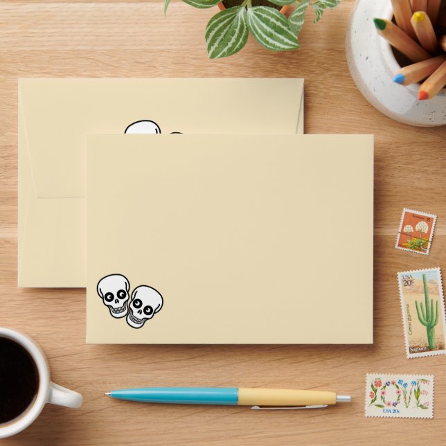 Dia De Los Muertos Skeleton Couple Envelope (Desk)