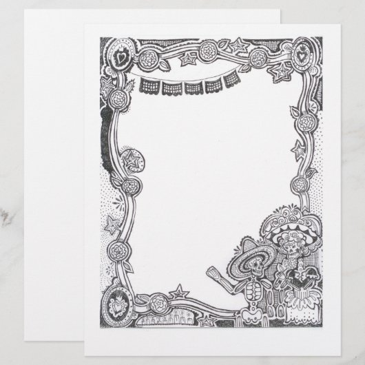 Dia De Los Muertos Skeleton Frame - (Front/Back)