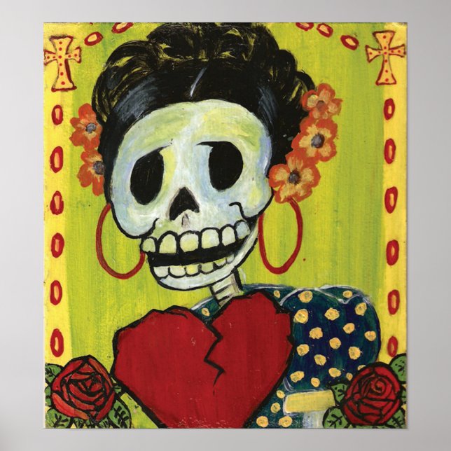 dia de los muertos skeleton lady print (Front)