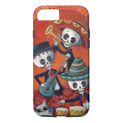 Dia de Los Muertos Skeleton Mariachi Trio iPhone 87 Case