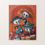 Dia de Los Muertos Skeleton Mariachi Trio Jigsaw Puzzle