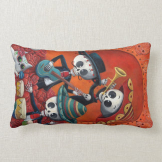 Dia de Los Muertos Skeleton Mariachi Trio Lumbar Pillow