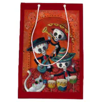 Dia de Los Muertos Skeleton Mariachi Trio Medium Gift Bag