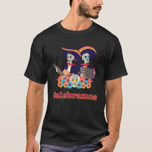 Dia de Los Muertos Skeleton Playing Guitar and Acc T-Shirt