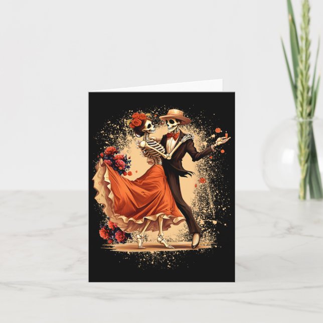 Dia De Los Muertos Skeletons Dancing Mexican Day O Card (Front)