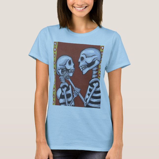 Dia de los muertos skeletons in love shirt (Front)