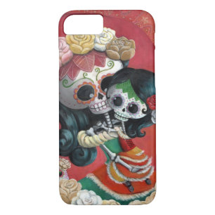 Dia de Los Muertos Skeletons Mother and Daughter iPhone 8/7 Case