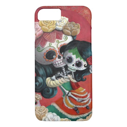 Dia de Los Muertos Skeletons Mother and Daughter iPhone 87 Case