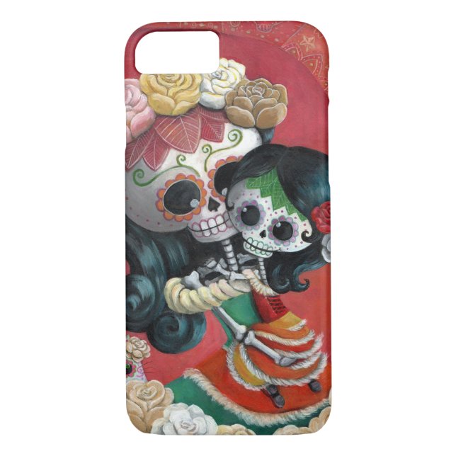 Dia de Los Muertos Skeletons Mother and Daughter Case-Mate iPhone Case (Back)