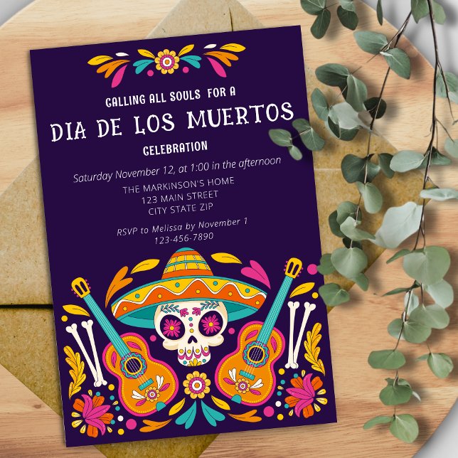 Dia De Los Muertos Skull Celebration Invitation (Creator Uploaded)