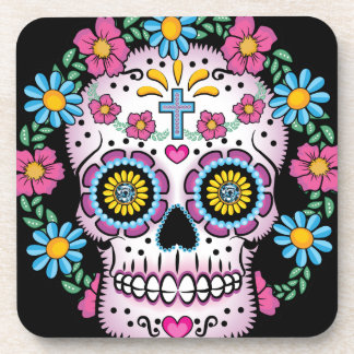 Dia de los Muertos Skull Drink Coaster