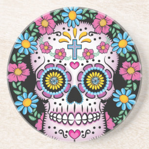 Dia de los Muertos Skull Drink Coaster