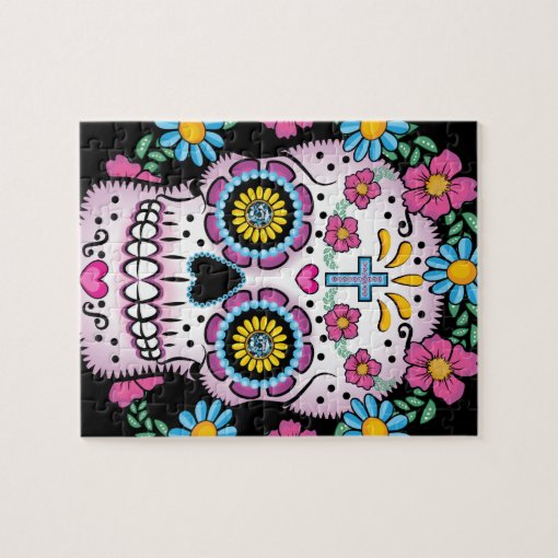 Dia de los Muertos Skull Jigsaw Puzzle | Zazzle