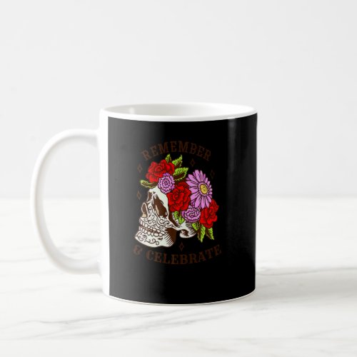 Dia De Los Muertos Skull Mask Roses Premium  Coffee Mug