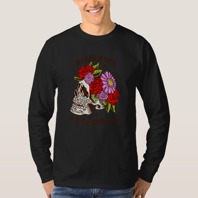 Dia De Los Muertos Skull Mask Roses Premium T-Shirt (Front)