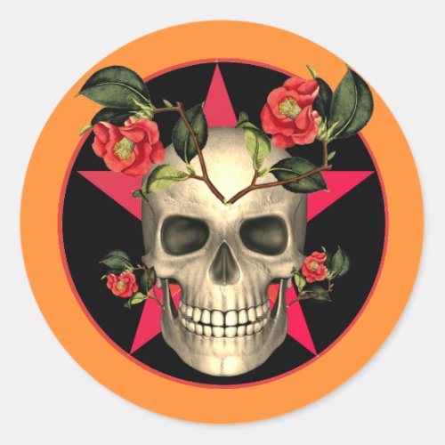 Dia De Los Muertos Skull Party Classic Round Sticker