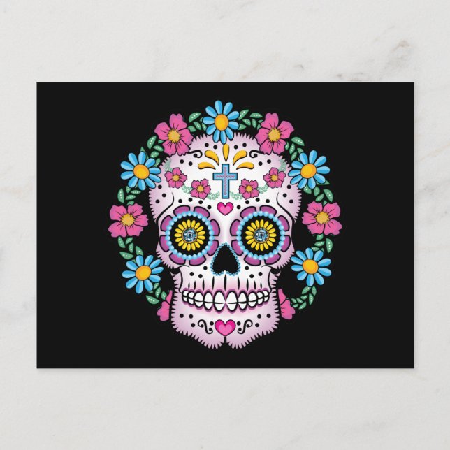 Dia de los Muertos Skull Postcard (Front)