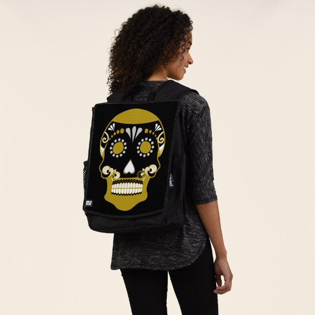 Día De Los Muertos Skull Print Backpack (Worn)