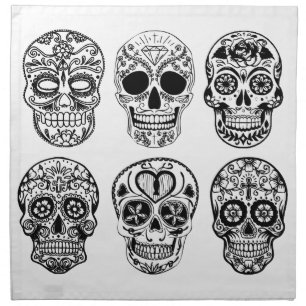 Dia de los Muertos Skulls (Day of the Dead) Cloth Napkin