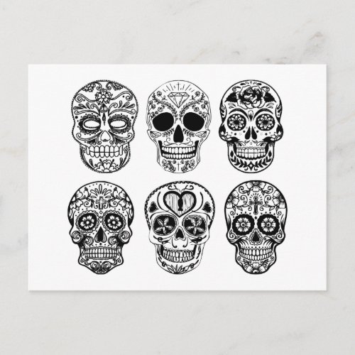 Dia de los Muertos Skulls Day of the Dead Postcard