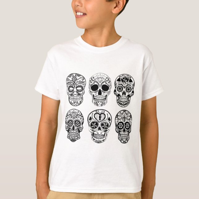Dia de los Muertos Skulls (Day of the Dead) T-Shirt (Front)