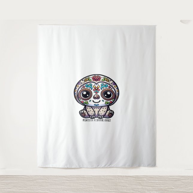 Dia De Los Muertos Sloth Active T-Shirt Tapestry (Front)