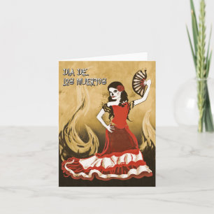dia de los muertos spanish dancer card
