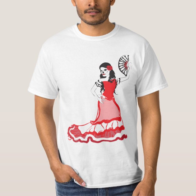 dia de los muertos spanish dancer T-Shirt (Front)