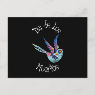 Dia de los Muertos- Sugar Candy Bird Postcard