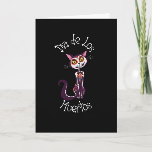 Dia de los Muertos_ Sugar Candy Cat Card