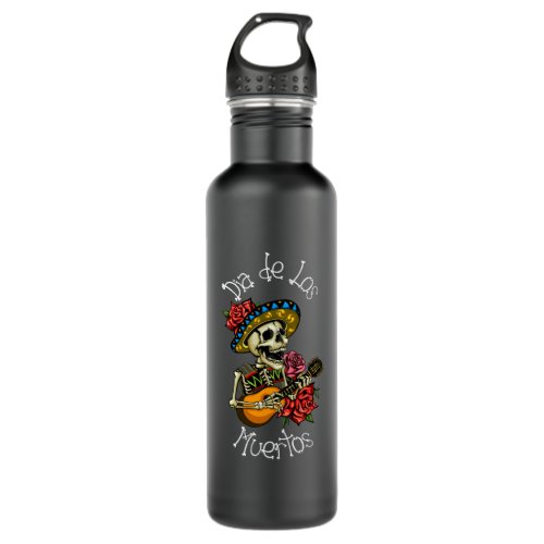 Dia de los Muertos_ Sugar Candy Skull Stainless Steel Water Bottle