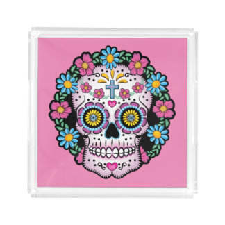 Dia de los Muertos Sugar Skull Acrylic Tray