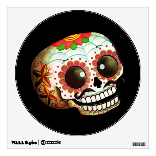 Dia de Los Muertos Sugar Skull Art Wall Sticker