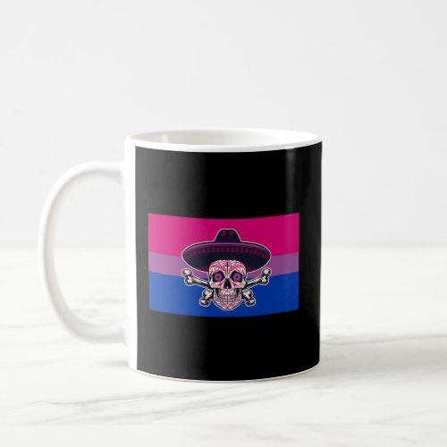 Dia De Los Muertos Sugar Skull Bisexual Pride Flag Coffee Mug