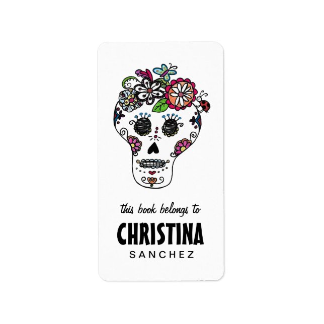 Dia de Los Muertos, Sugar Skull, Bookplates (Front)