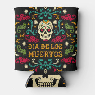 Dia de los Muertos, sugar skull. Can Cooler