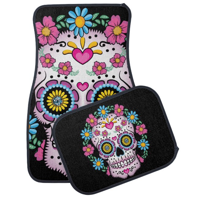 Dia de los Muertos Sugar Skull Car Mat (Set)