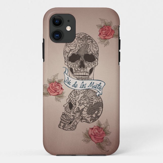 Dia De Los Muertos Sugar Skull Case-Mate iPhone Case (Back)