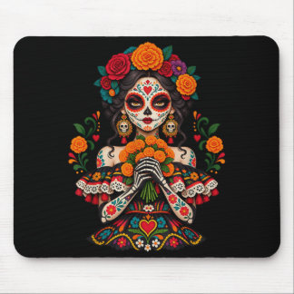 Dia de los muertos sugar skull catrina dead day mouse pad