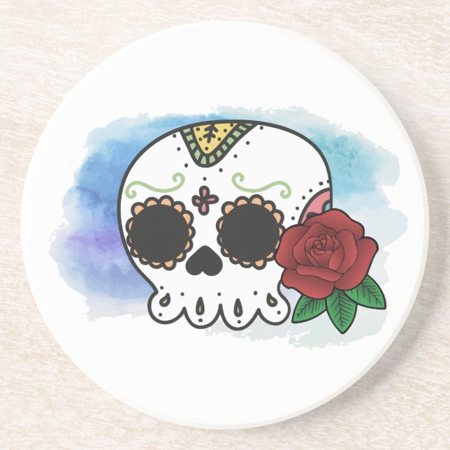 Dia de los Muertos Sugar Skull Coaster (Front)